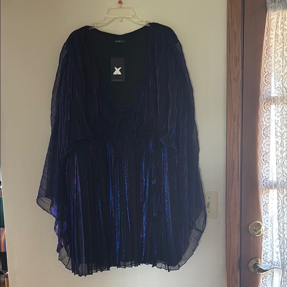 Stylish Black and Blue Sheer Dress
